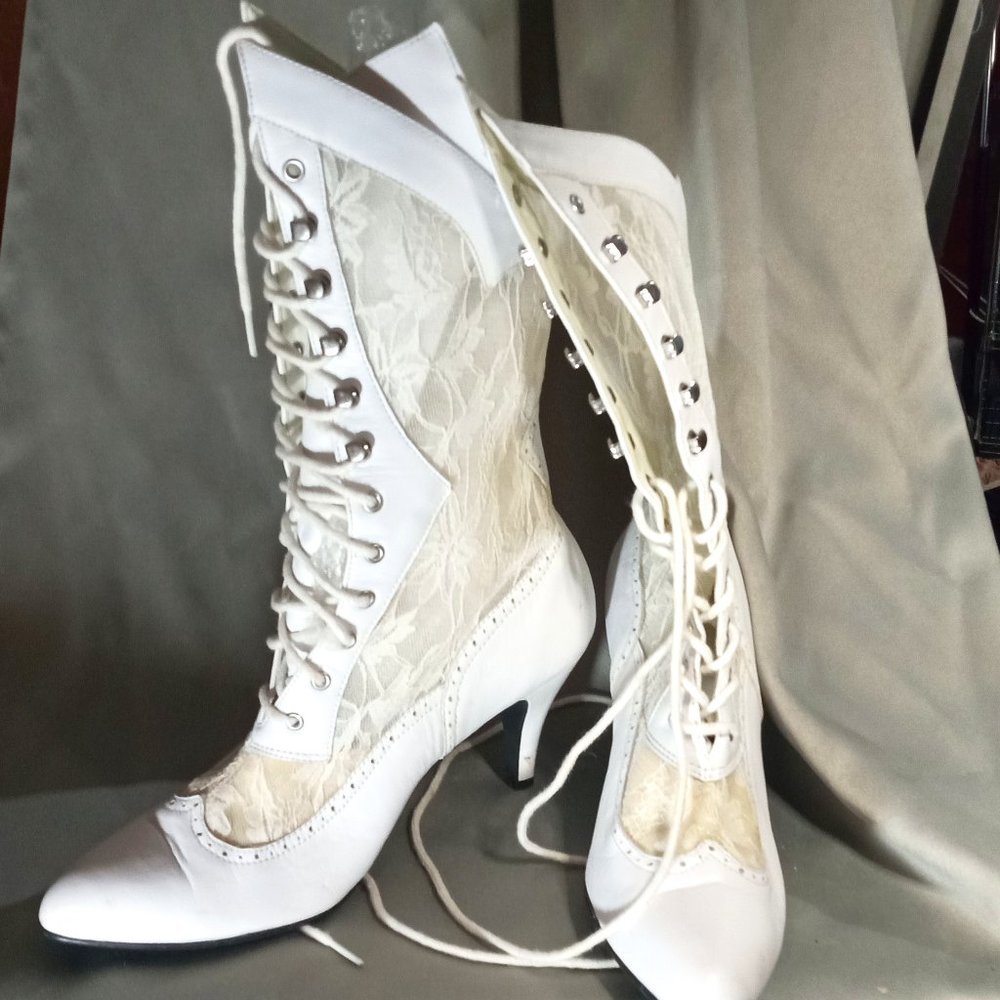 Lace Wedding Boots Size 8.5
